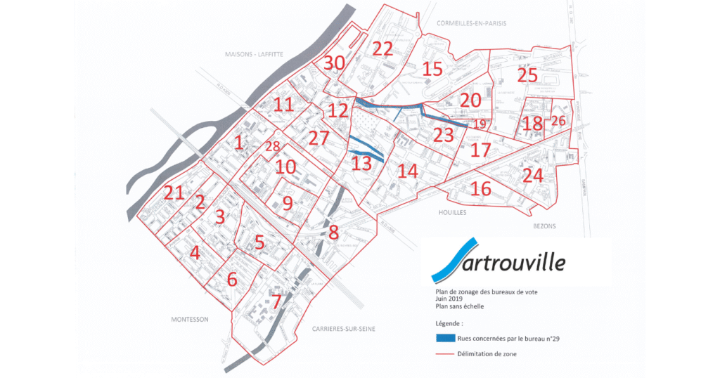 plan sectorisation bureaux de vote Sartrouville